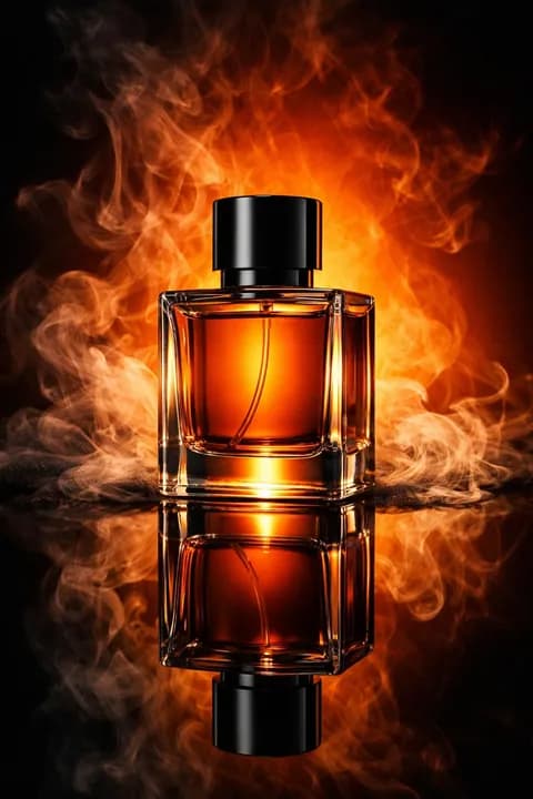 عطر روی صحنهٔ آتش؛ عکس تبلیغاتی محصول ساخته‌شده با قابینو