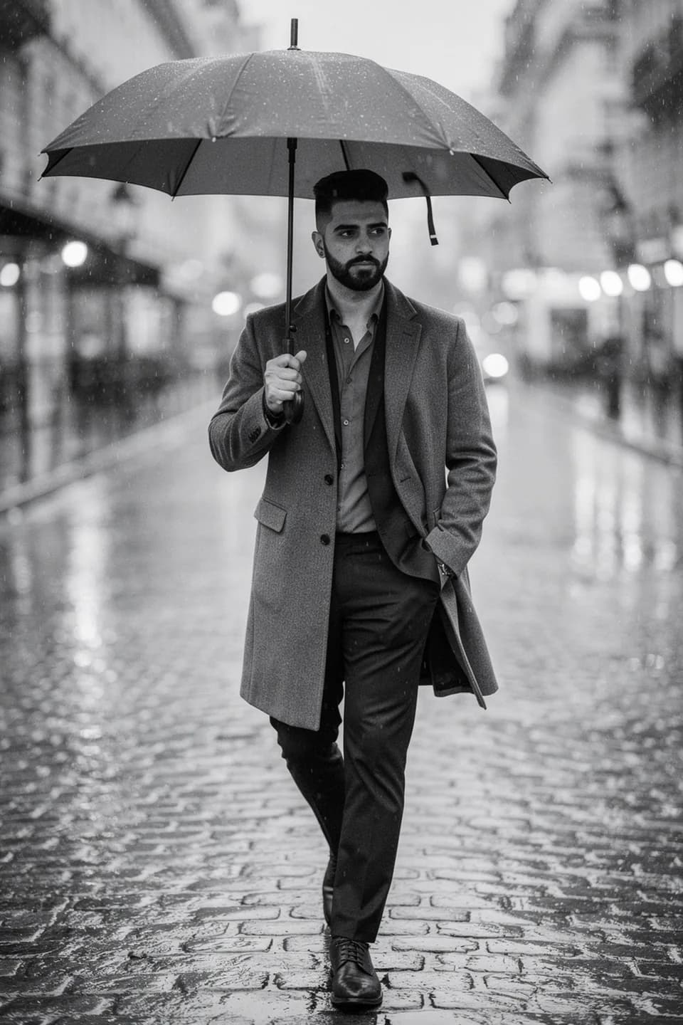 پرتره در سبک خیابان بارانی پاریس