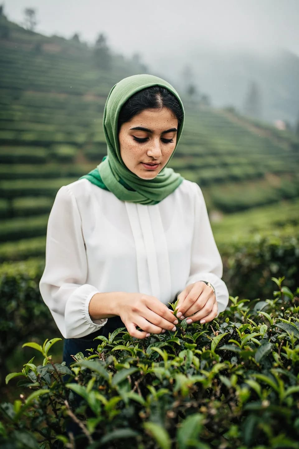 پرتره در سبک باغ چای لاهیجان