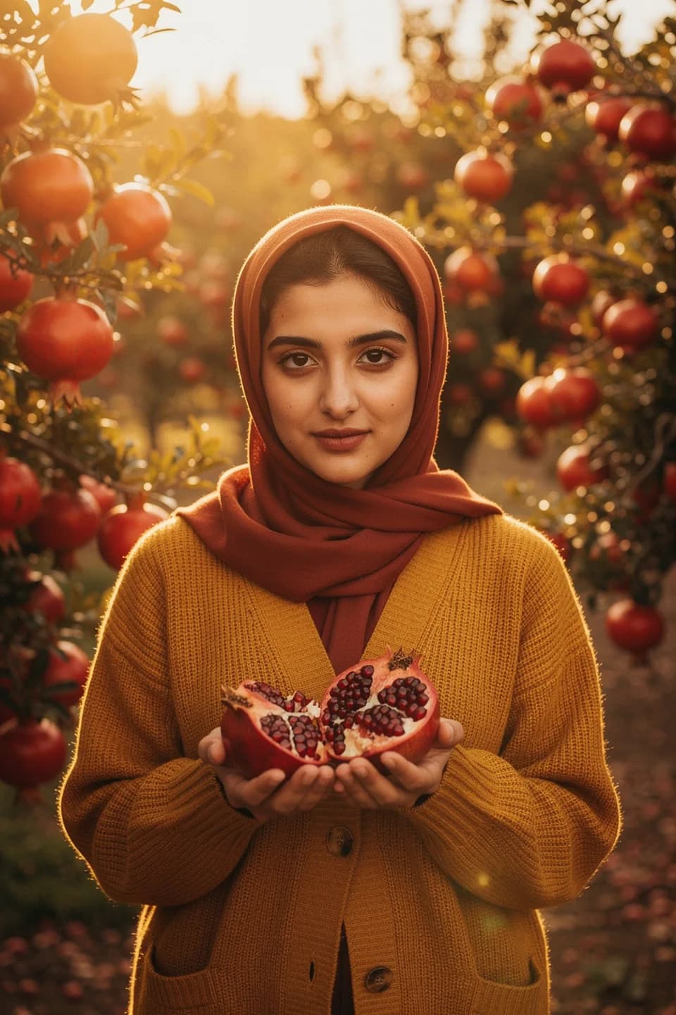 پرتره در سبک باغ انار پاییزی